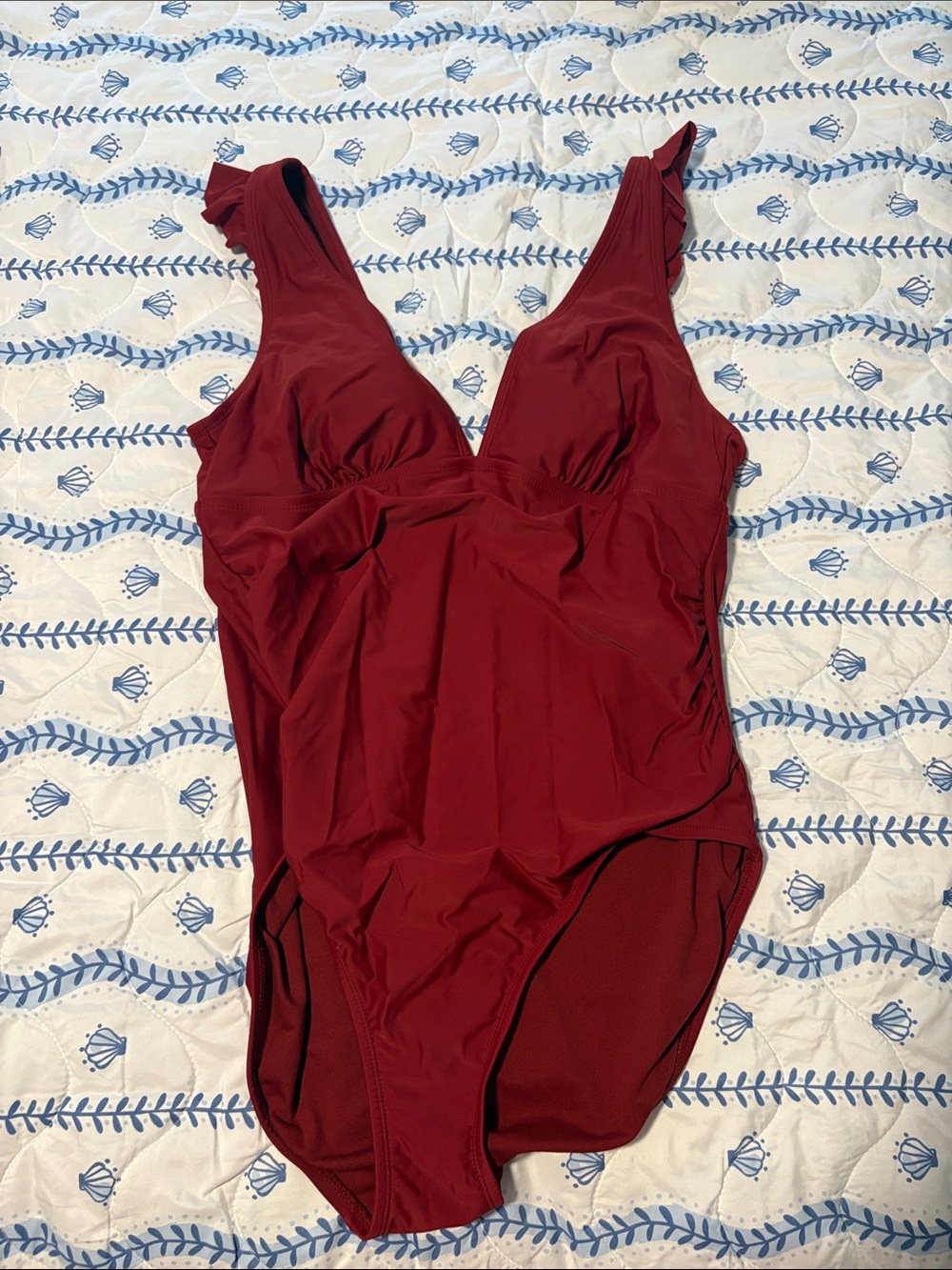 Kona Sol Deep Red One-Piece Swimsuit